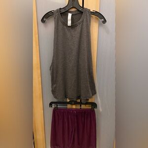 Muscle tee and short set size xs